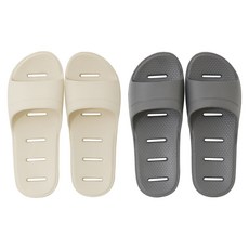 DALPAENGI LIVING De Mamang EVA平底浴室拖鞋 兩件組, 奶油白, 灰色, 1個