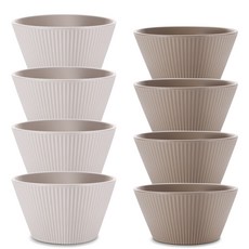 Dam-eum 溫感飯碗大碗8p套組, 260ml 飯碗 4p + 430ml 大碗 4p, 椰奶白 + 沙棕色