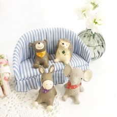 Country Item 快樂島嶼農場裝飾雕像 4件組, 混色