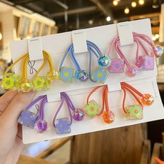 Kids Day 女童方塊花朵鈴鐺髮圈10件組