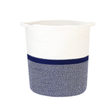 따니네 北歐棉質洗衣籃 大 BGN052, 海軍藍, 1個