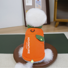 바오스레 강아지 파스텔 패딩조끼 하네스, 오렌지, 1개