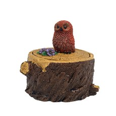 動物木製模型桌上型菸灰缸 RA041, 貓頭鷹, 1個