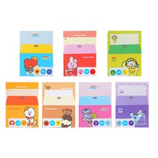 STUDIO EIGHT BT21造型信紙第2彈7款組合, TATA, CHIMMY, COOKY, RJ, SHOOKY, KOYA, MANG, 1套