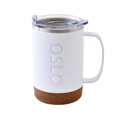 OSLO 軟木底座滑蓋保溫馬克杯, 白色, 480ml, 1個