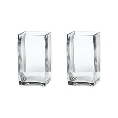 삼호유리 모던 사각 유리 화병 2p