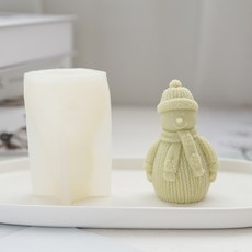 聖誕雪人手工蠟燭製作矽膠模具, 白色