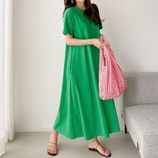 PANG PANG SHOP 絲光口袋孕婦連身裙