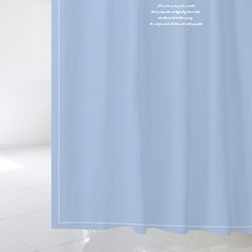 Designspool Love Message 浴簾 04 L 1800 x 1880 mm + 塑料掛鉤 + 白色窗簾桿套組, 1套, 白色