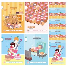 YOUNG ART Sosofun 1000 書寫 10格 國小筆記本, 隨機出貨, 20個