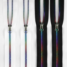 JSTrading 彩虹夾克拉鍊 5號(75cm) 2款 x 2入 組, 黑色, 白色, 1套