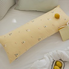 디그레이 일자형 순면 바디필로우 커버, 두잉 옐로우