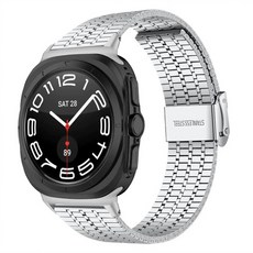 HAMATE Galaxy Watch 相容不鏽鋼金屬錶帶, 銀色, 1個