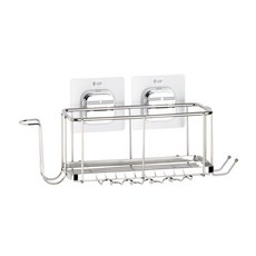 deHUb 密合貼片壓延不鏽鋼牙刷架組 F180, 混色, 1套