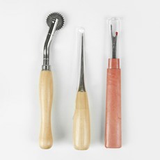 Sewing By Hand 原木錐子 + A級壓線輪 + 拆線器 套組, 棕色, 1套