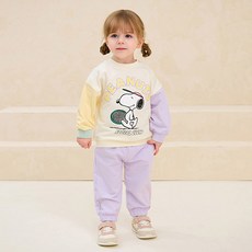 milkmile 兒童款 Peanuts 史努比網球撞色上下裝套組