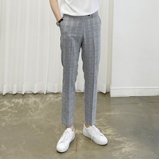 아도르클래식 남성용 냉감 통기성 랜드 시어서커 한여름 봄 가을 캐주얼 9부 스판 슬랙스