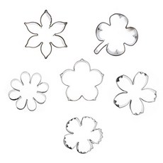 不鏽鋼造型餅乾模具組 6入, 單色, 1套