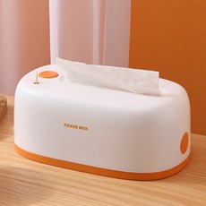 JCP 雙色牙籤架面紙盒, 白橘色