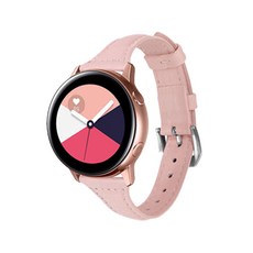 OVERGEAR Galaxy Watch4 錶帶 Active3 錶帶皮革 Slim 20mm, 玫瑰金, LS-9