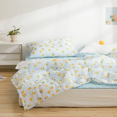ARPEGGIO BASIC 檸檬汽水泡泡紗夏季薄被, 藍色