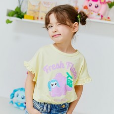 emotioncastle Premiere Farm 女童透氣奇妙萌可咕嘰荷葉邊短袖T恤