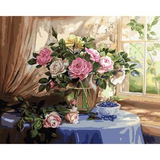 Play about 油畫 名畫 數字油畫 DIY 40 x 50 cm, 1個, 窗邊的花瓶