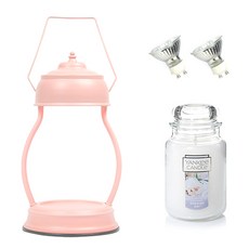 YANKee CANDLe 暖燈 + 大罐蠟燭 婚禮日 + 燈泡 2入組, 寶寶粉