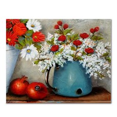 아디코 DIY 페인팅 정물화 명화그리기 50 x 40 cm, 블루화병과 석류(PG53), 1개
