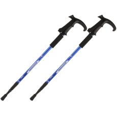 C-ROI 3段式可調節長度T字型登山杖 2入, 藍色