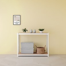 홈던트하우스 업그레이드형 무볼트 철제 선반, 화이트, 2단