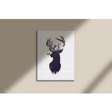 타공판닷컴 인테리어용품 UV프린팅 타공판 800 x 1200 mm, 실루엣꽃사슴, 1개