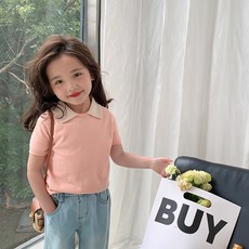 女童Seri翻領短袖針織衫 CCW38GTS229