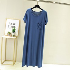 기본 포켓 얇은 롱 루즈핏 반팔 임산부 원피스