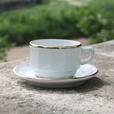 Apilco Flora 巧克力杯 + 杯碟組, 白色, 1套