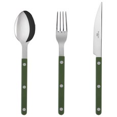 Sabre 亮面餐具3件組 深綠色, 餐勺+餐叉+餐刀, 1組