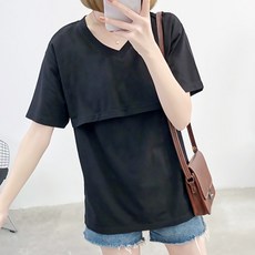 V領短袖哺乳上衣