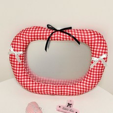 The Flow Commerce Modeplus 蘋果野餐格紋軟墊壁掛式壓克力鏡, 紅色