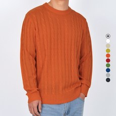 Guystory 男款素色圓領基本款Sugar麻花針織衫