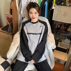 PEONIST 女款插肩配色長袖T恤