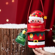 unheve 禮物束口袋 聖誕室內裝飾, 1個, 14 圓筒聖誕老人