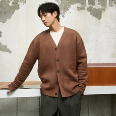 MIND BRIDGE 男士高級訂製鉤織微寬鬆版型開襟衫 MYCD6170