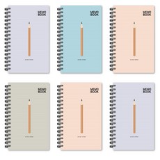 The Open House鉛筆插圖PP筆記本 100頁 8mm 23-7279, 隨機發貨, 6個