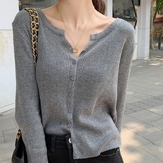 MarketA 女性極簡日常V領開襟衫