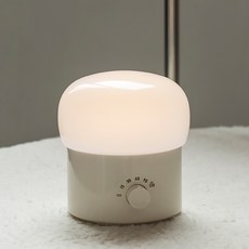 연하 머쉬룸 타이머 미니 무드등, 화이트 + 전구색