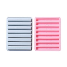 E-home Baking 矽膠模具 巴東4孔 長方形4孔 2件組, 1套, 藍色, 粉紅色