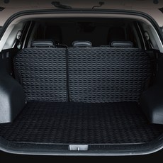 포시즌 가죽 퀼팅 트렁크 매트 2열등 + 3열등 + 트렁크 세트, 블랙, 디 올 뉴 싼타페 MX5 6인승 하이브리드 2023년08월~