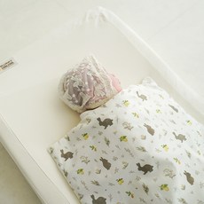 머미쿨쿨 유아용 올인원 메쉬 모로반사 좁쌀 이불, 레몬가게 친절한 토끼씨