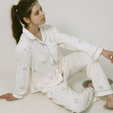 안나앤코 여성용 로맨틱패턴 요루면 긴팔 파자마 상하의 세트