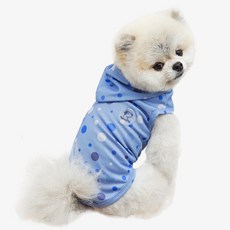 Realpet 圓點印花寵物連帽T恤, 藍色